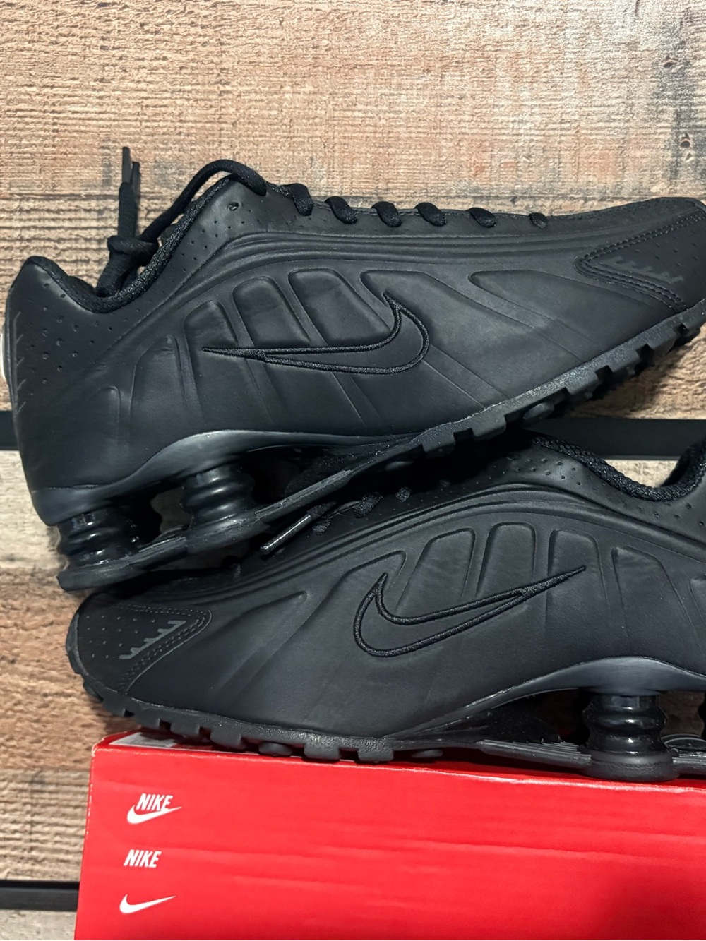 Nike Men’s All-Black Shox Low-Top Athletic Sneakers